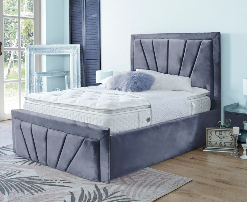 Starry 4ft Small Double Ottoman Bed Frame - Naples Grey