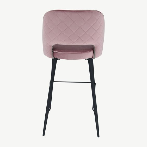 Sutton Velvet Bar Stool - Pink