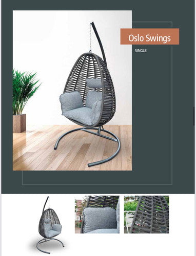 Oslo Metal Swing Chair - Dark Grey